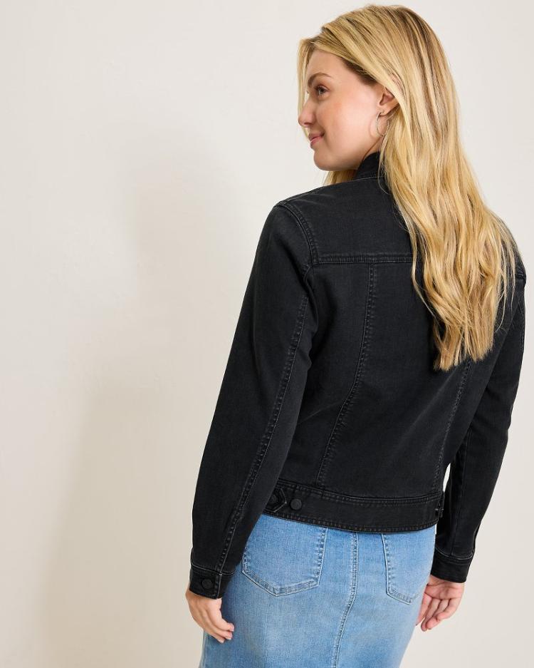 Women Jackets | Tommy Bahama Black Classic Jean Jacket Coastal Black Wash
