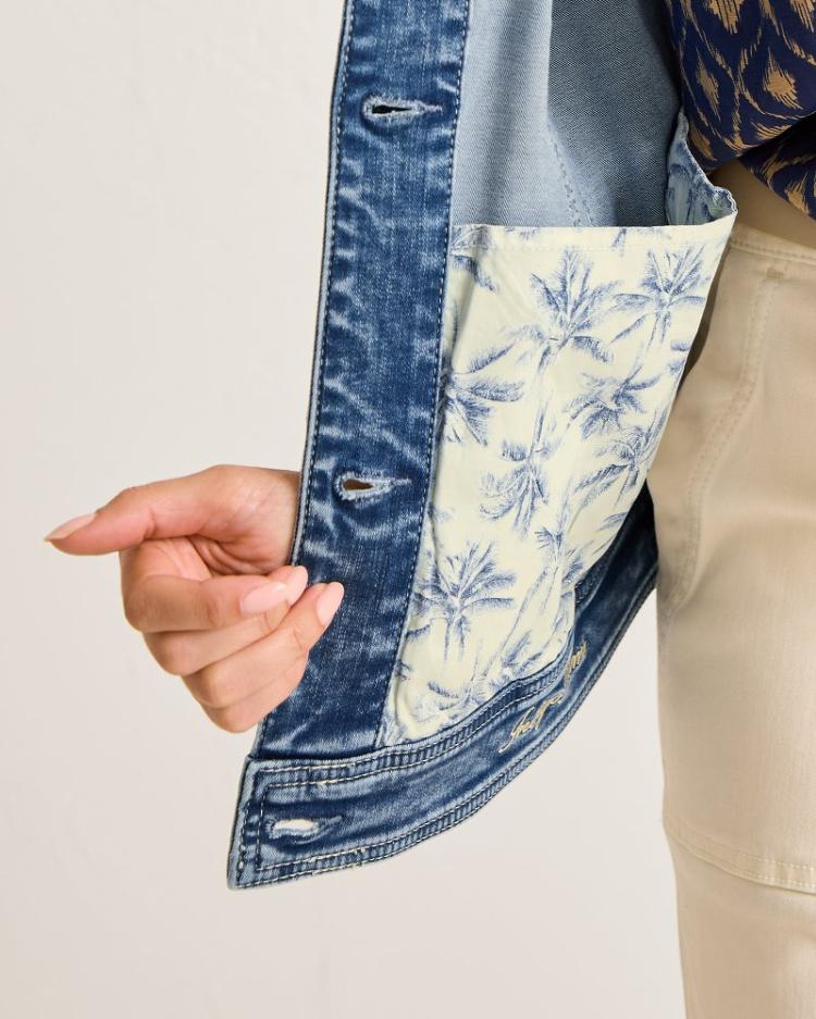Women Jackets | Tommy Bahama Relaxed Jean Jacket Med Azul Wash