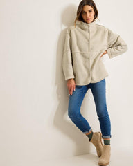 Women Jackets | Tommy Bahama Reversible Faux Shearling Coat Oatmeal