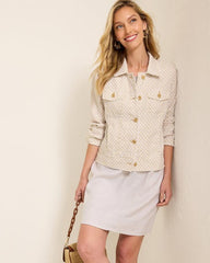Women Jackets | Tommy Bahama Two Palms Geo Gem Linen Jacket Golden Honey