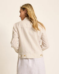 Women Jackets | Tommy Bahama Two Palms Geo Gem Linen Jacket Golden Honey