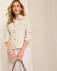 Women Jackets | Tommy Bahama Two Palms Geo Gem Linen Jacket Golden Honey