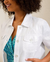 Women Jackets | Tommy Bahama Two Palms Shimmer Linen Jacket White