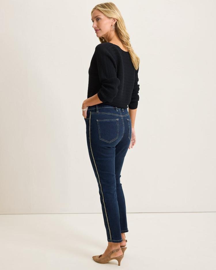 Women Jeans | Tommy Bahama Boracay® Indigo Tux High-Rise Ankle Jeans Deep Ocean Wash