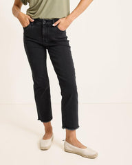 Women Jeans | Tommy Bahama High-Rise Cropped Straight-Leg Jeans Coastal Black Wash