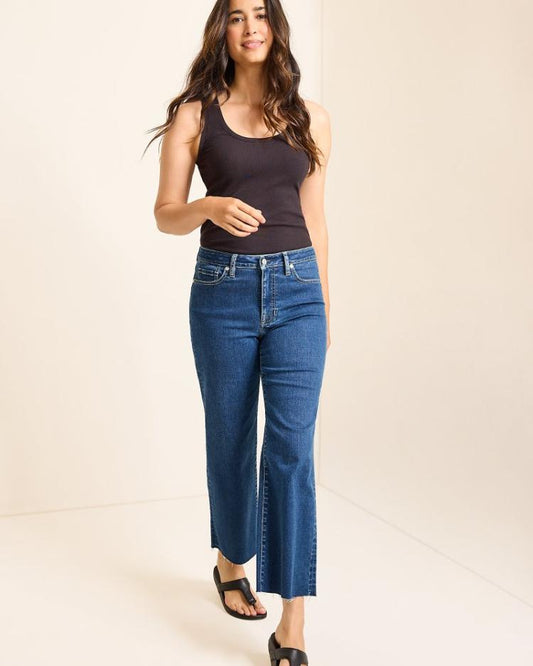 Women Jeans | Tommy Bahama High-Rise Cropped Wide-Leg Jeans Sunset Blue Wash