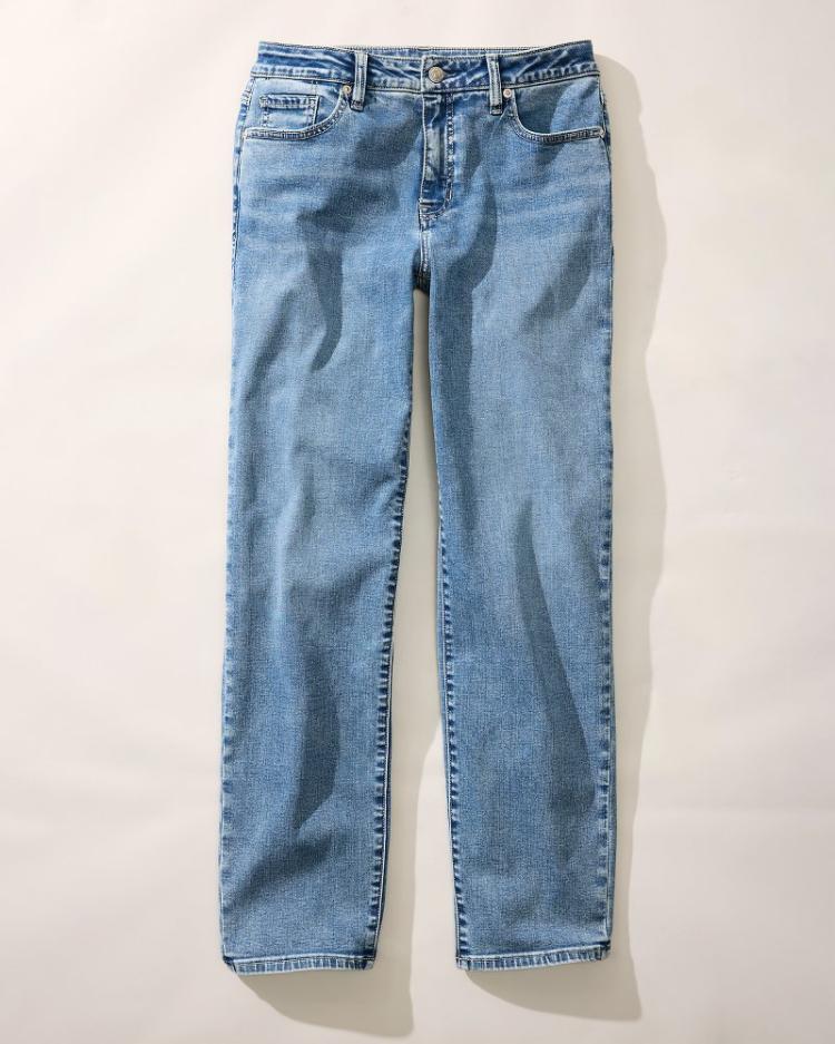 Women Jeans | Tommy Bahama High-Rise Straight-Leg Jeans Med Azul Wash