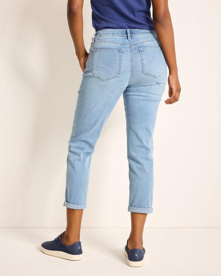 Women Jeans | Tommy Bahama Mid-Rise Boyfriend Jeans Light Bright Blue Wash