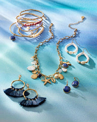 Women Jewelry | Tommy Bahama Indigo Bay Bamboo Tassel Earrings Navy