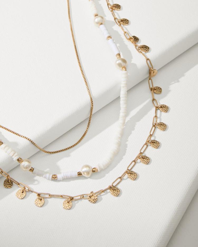 Women Jewelry | Tommy Bahama Indigo Bay Heishi & Pearl Layered Long Necklace White/gold