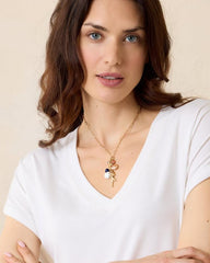 Women Jewelry | Tommy Bahama Indigo Bay Semiprecious Stone & Pearl Charm Necklace Gold Multi