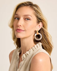 Women Jewelry | Tommy Bahama Indigo Shore Grey Shell Drop Hoop Earrings Gold