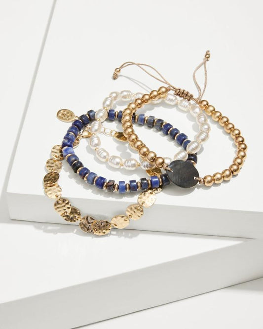 Women Jewelry | Tommy Bahama Indigo Shore Mixed Materials Bracelet Set Gold