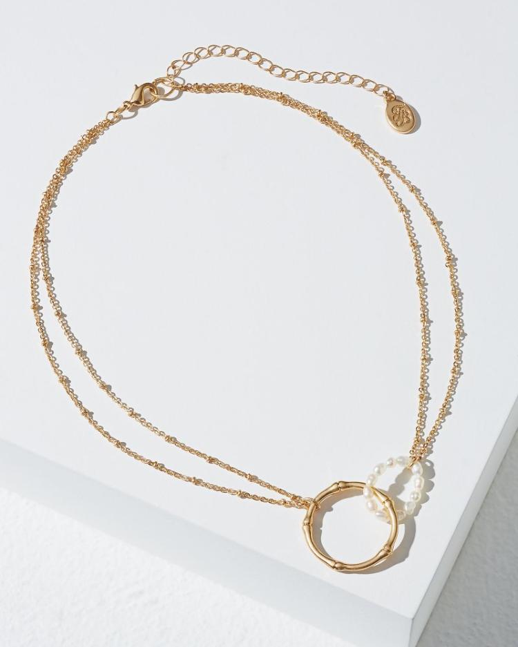 Women Jewelry | Tommy Bahama Island Essence Double Loop Bamboo Necklace Pearl