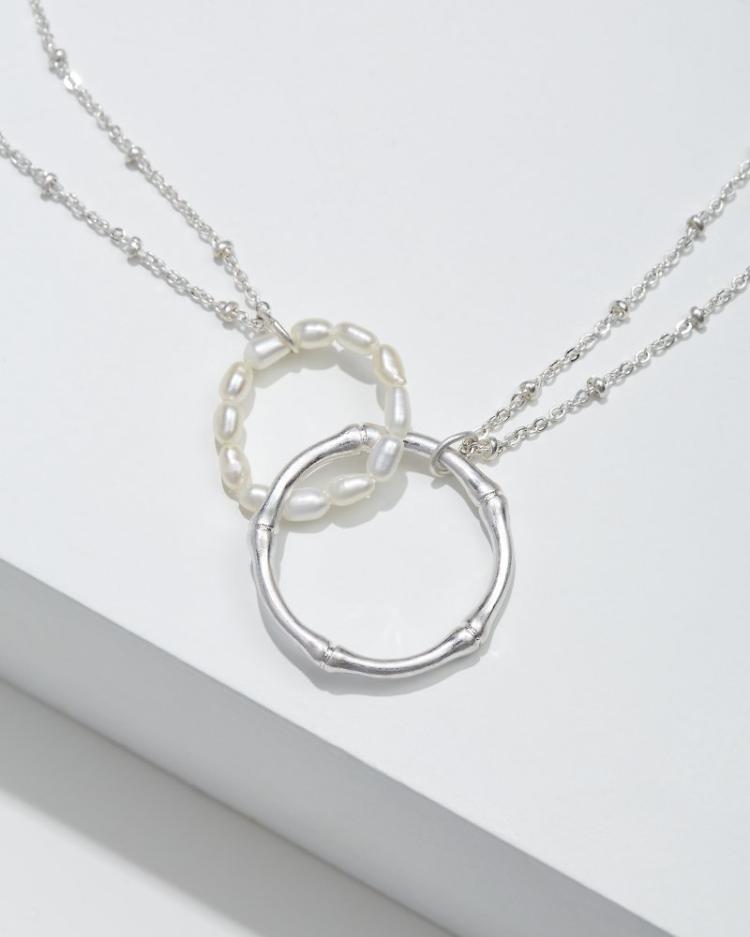 Women Jewelry | Tommy Bahama Island Essence Double Loop Bamboo Necklace Silver