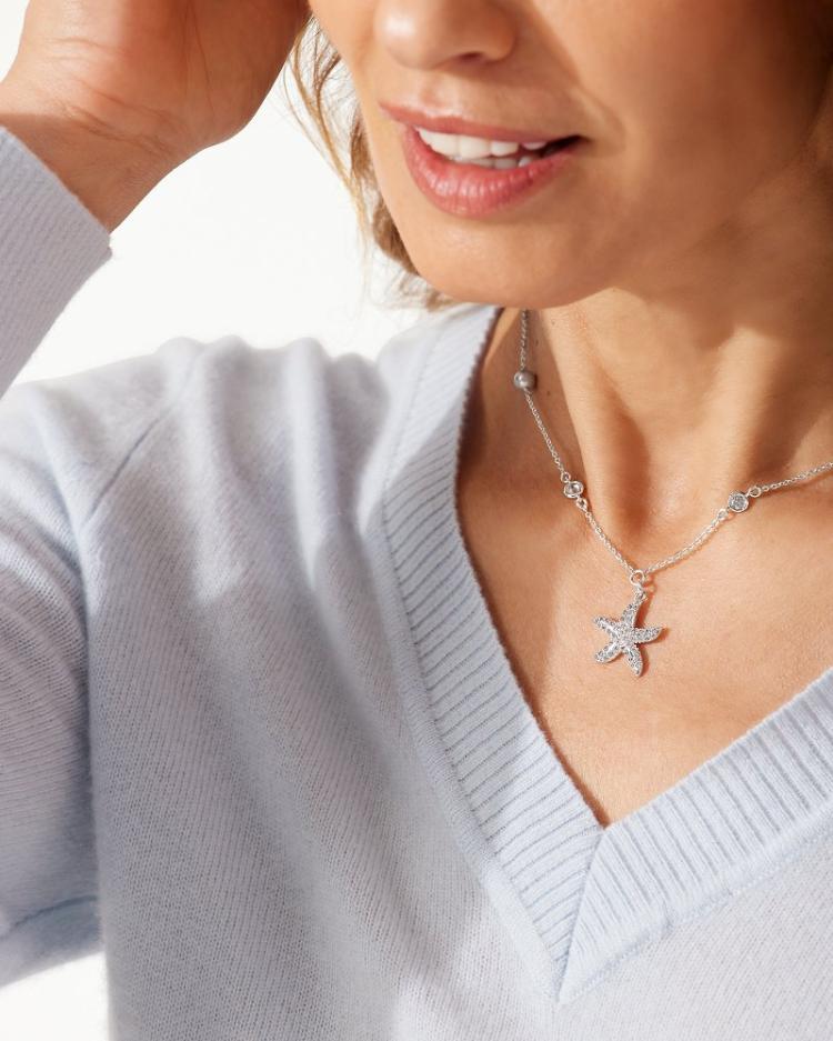 Women Jewelry | Tommy Bahama Island Essence Silver Starfish Pearl Necklace Silver