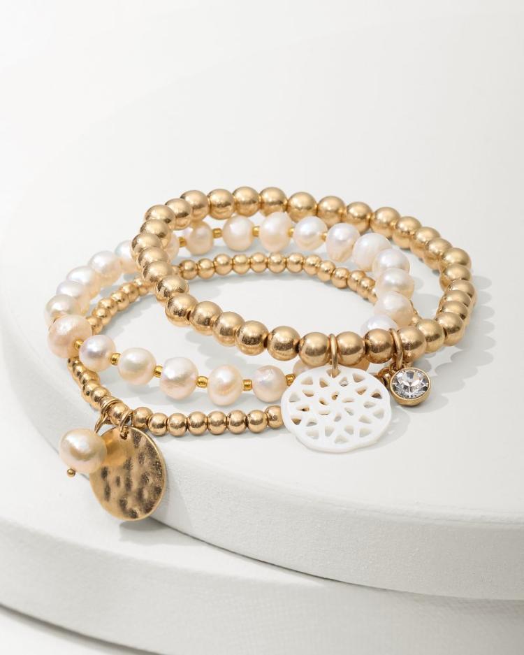 Women Jewelry | Tommy Bahama Madeira Charm Stretch Bracelet Set Gold