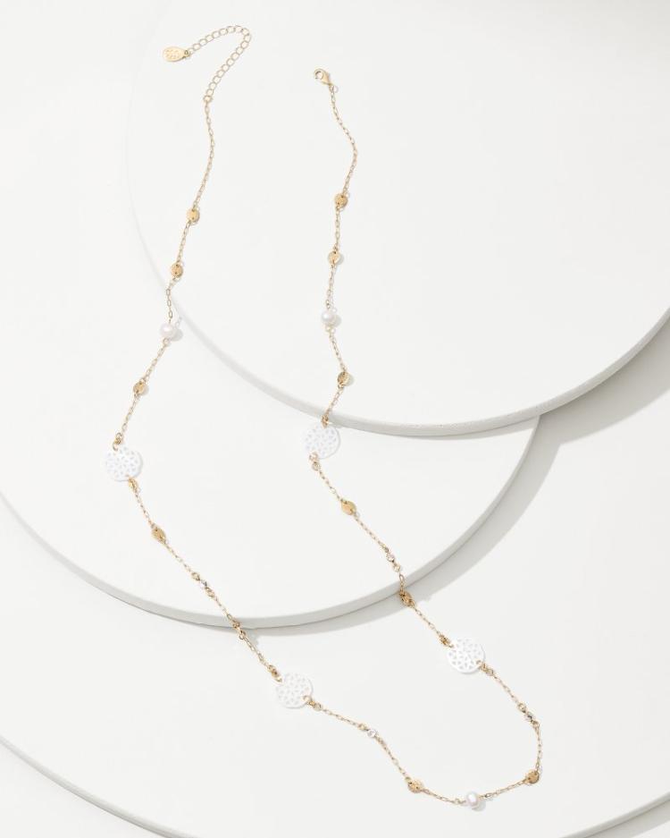 Women Jewelry | Tommy Bahama Madeira Mother Of Pearl Station Necklace Gold