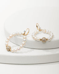 Women Jewelry | Tommy Bahama Madeira Pearl Statement Drop Hoop Earrings Gold