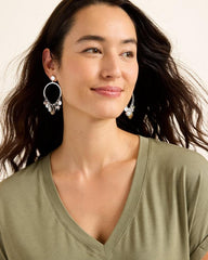 Women Jewelry | Tommy Bahama Marco Island Shell And Mother Of Pearl Drop Hoop Earrings Silver