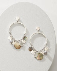 Women Jewelry | Tommy Bahama Marco Island Shell And Mother Of Pearl Drop Hoop Earrings Silver