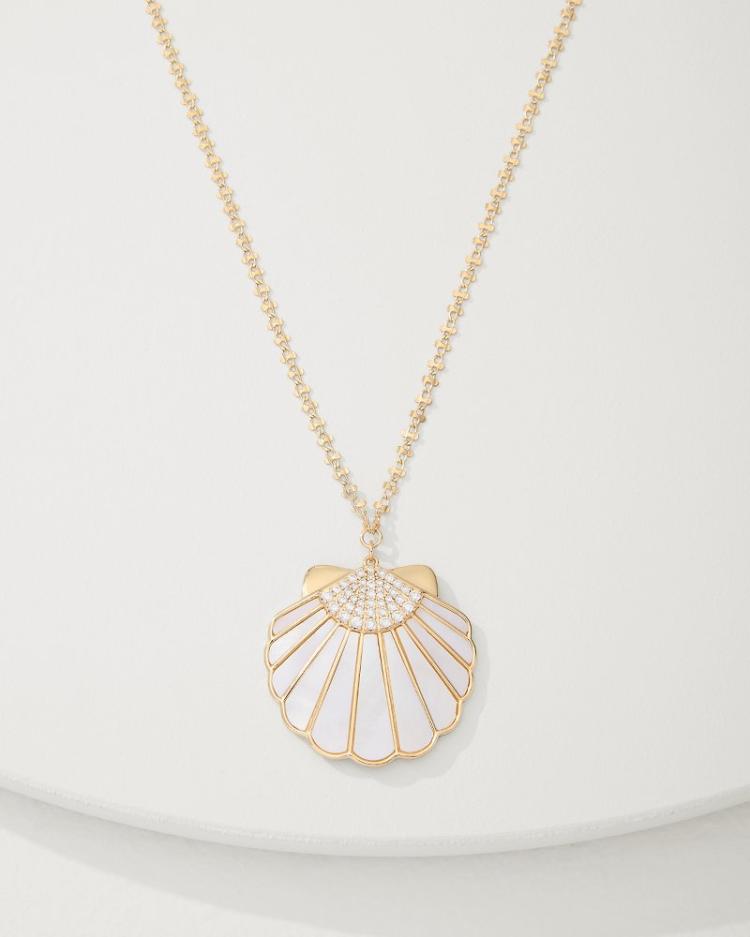 Women Jewelry | Tommy Bahama Moments In Paradise Mother Of Pearl And Shell Pendant Necklace Gold