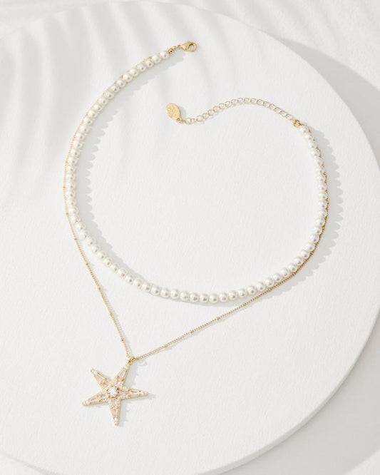 Women Jewelry | Tommy Bahama Moments In Paradise Star Layered Pearl Necklace Gold