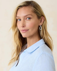 Women Jewelry | Tommy Bahama Sanibel Island Crystal Link Drop Earrings Silver