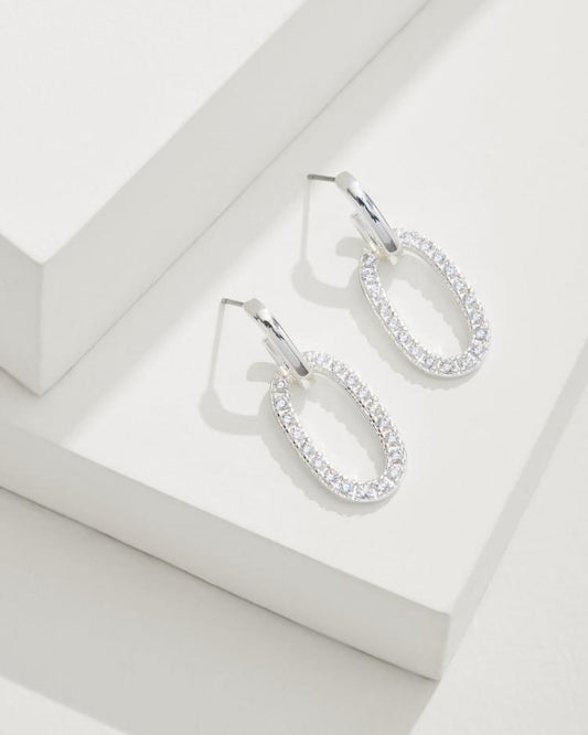 Women Jewelry | Tommy Bahama Sanibel Island Crystal Link Drop Earrings Silver