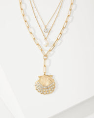Women Jewelry | Tommy Bahama Sanibel Island Layered Shell Pendant Necklace Gold