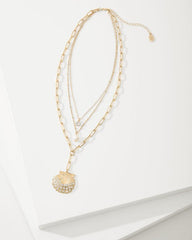 Women Jewelry | Tommy Bahama Sanibel Island Layered Shell Pendant Necklace Gold