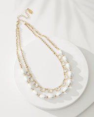 Women Jewelry | Tommy Bahama Tidal Treasure Baroque Pearl And Stone Layered Necklace Gold