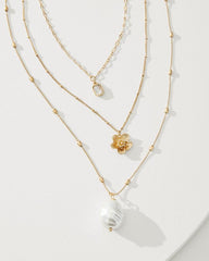 Women Jewelry | Tommy Bahama Tidal Treasure Floral Charm Layered Necklace Gold