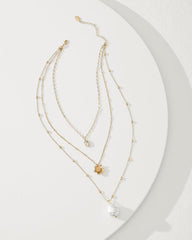 Women Jewelry | Tommy Bahama Tidal Treasure Floral Charm Layered Necklace Gold