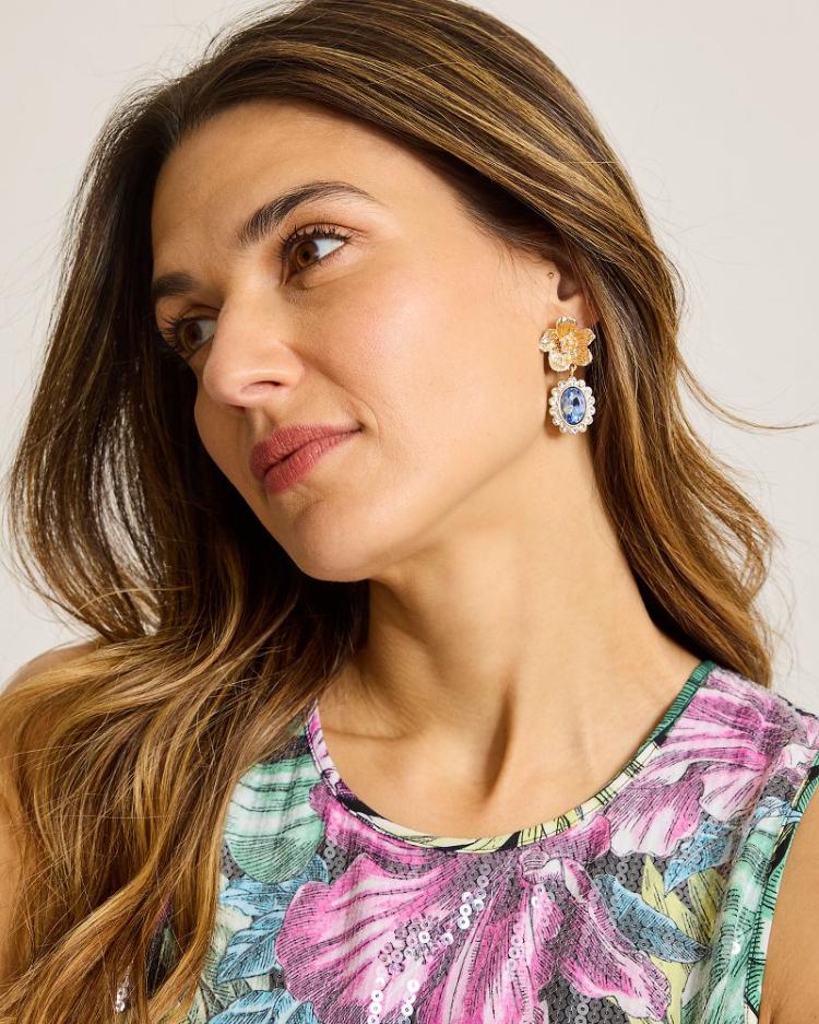 Women Jewelry | Tommy Bahama Tidal Treasure Floral Statement Drop Earrings Gold