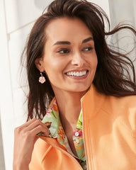 Women Jewelry | Tommy Bahama Tropical Blooms Coral Hibiscus Dangle Earrings Pink