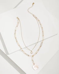 Women Jewelry | Tommy Bahama Tropical Blooms Hibiscus Charm Layered Necklace Pink