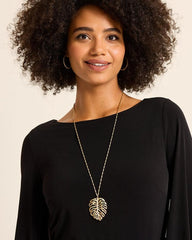 Women Jewelry | Tommy Bahama Tropical Blooms Monstera Pendant Necklace Gold