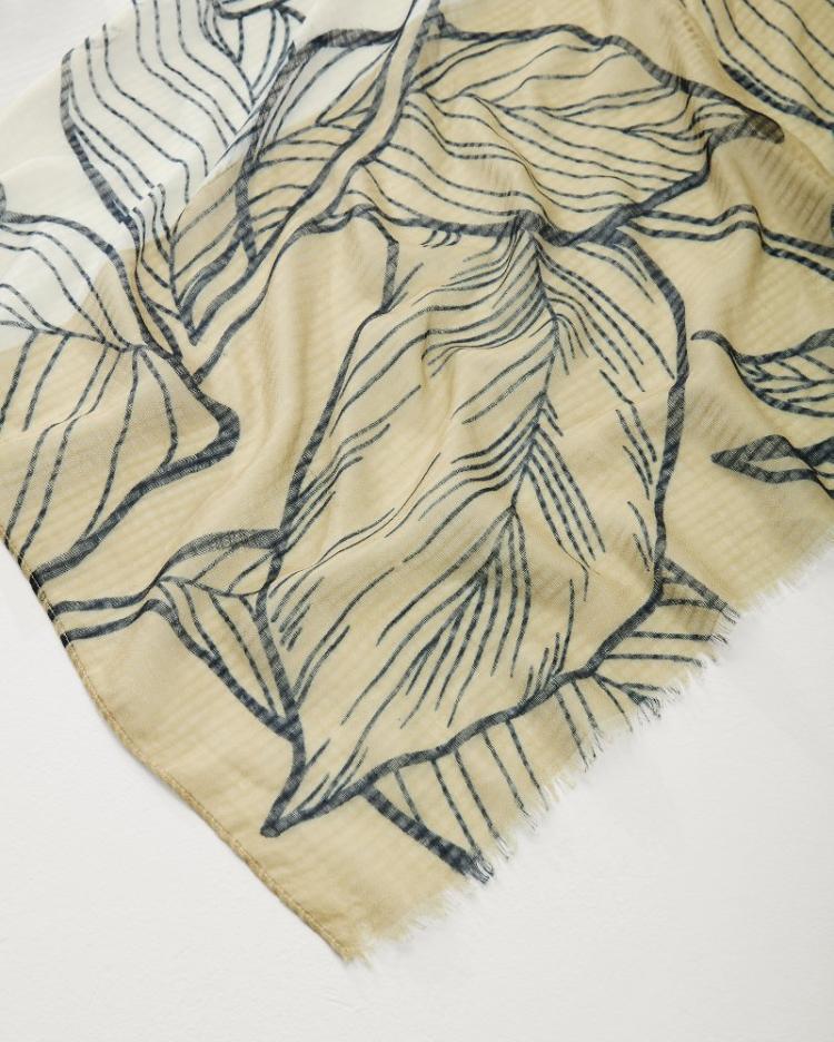 Women Scarves & Wraps | Tommy Bahama Block Bouquet Wrap Scarf Camel