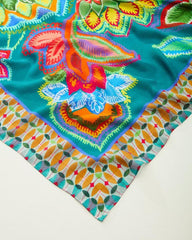 Women Scarves & Wraps | Tommy Bahama Hypnotic Garden Square Scarf Blue Spruce