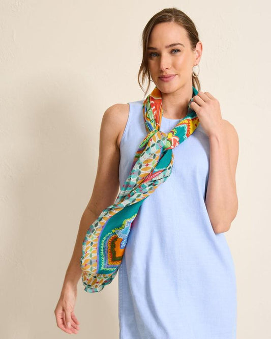 Women Scarves & Wraps | Tommy Bahama Hypnotic Garden Square Scarf Blue Spruce