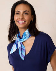 Women Scarves & Wraps | Tommy Bahama Mosaic Stripes Pleated Diamond Scarf Chambray