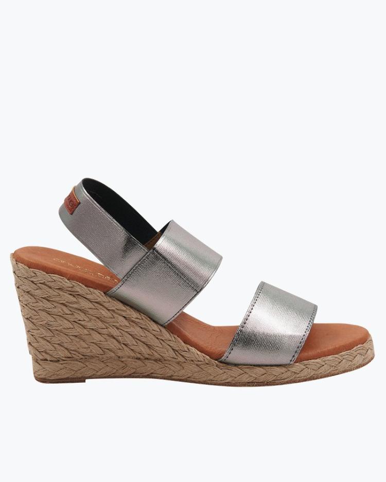 Women Shoes & Sandals | Tommy Bahama André Assous Allison Elastic Wedge Sandals Pewter