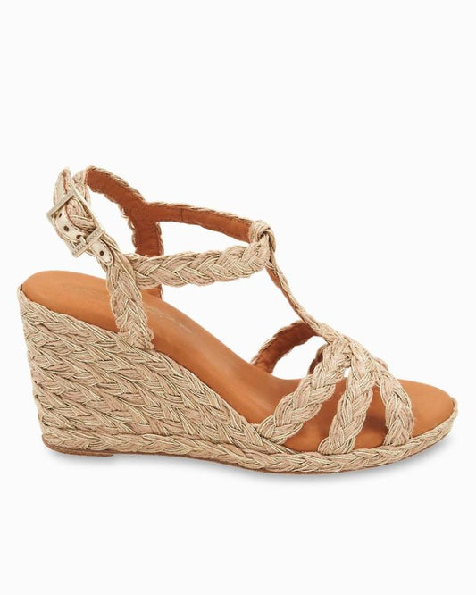 Women Shoes & Sandals | Tommy Bahama André Assous Madina Raffia Wedge Sandals Gold