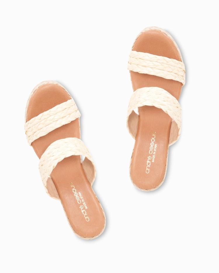 Women Shoes & Sandals | Tommy Bahama André Assous Nolita Braided Raffia Wedge Sandals Beige