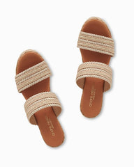 Women Shoes & Sandals | Tommy Bahama André Assous Nolita Raffia Wedge Sandals Natural/platino Stripe