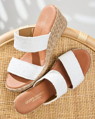 Women Shoes & Sandals | Tommy Bahama André Assous Nori Stretch Raffia Wedge Sandals White