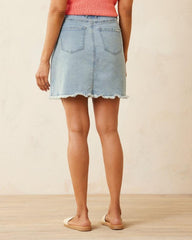 Women Skirts | Tommy Bahama Boracay® Indigo Raw-Edge Skirt Bleach Wash