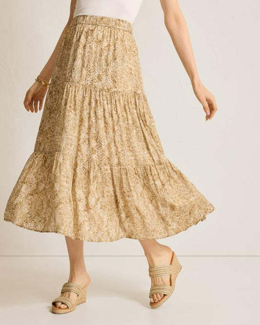 Women Skirts | Tommy Bahama Playa Python Shimmer Midi Skirt Travertine