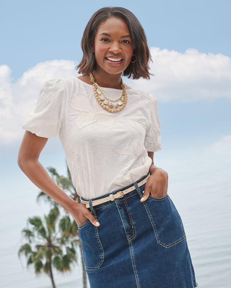 Women Skirts | Tommy Bahama Utility Denim Skirt Sunset Blue Wash